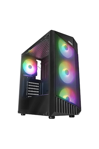 Zeiron Montreal 4x12CM RGB Fanlı Mesh Panel Oyuncu Bilgisayar Kasası
