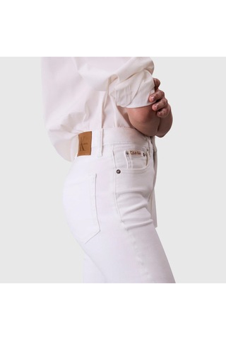 Hıgh Rıse Skınny Ankle Jean Chal Kot Pantolon Beyaz