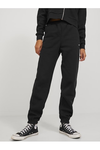 Jack & Jones Kadın Logolu Sweat Pantolon - Abbie Black Siyah