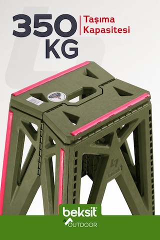 Beksit Outdoor Herkül L Katlanır Reflektörlü Tabure (Haki Yeşil)