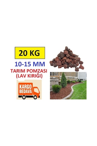 Pomza 40 Litre ( 20 Kg) Kırmızı Pomza Lav Taşı Cüruf Volkanik Tüf