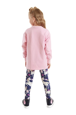 Denokids Mshb&g Unicorn Kız Çocuk Sweatshirt Tayt Takım Gülkurusu