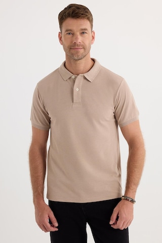 Tudors Erkek Slim Fit Dar Kesim Pamuklu Yumuşak Dokulu Serin Tutan Kumaş Düz Pike Bej Polo Yaka Tişört-33711 Bej