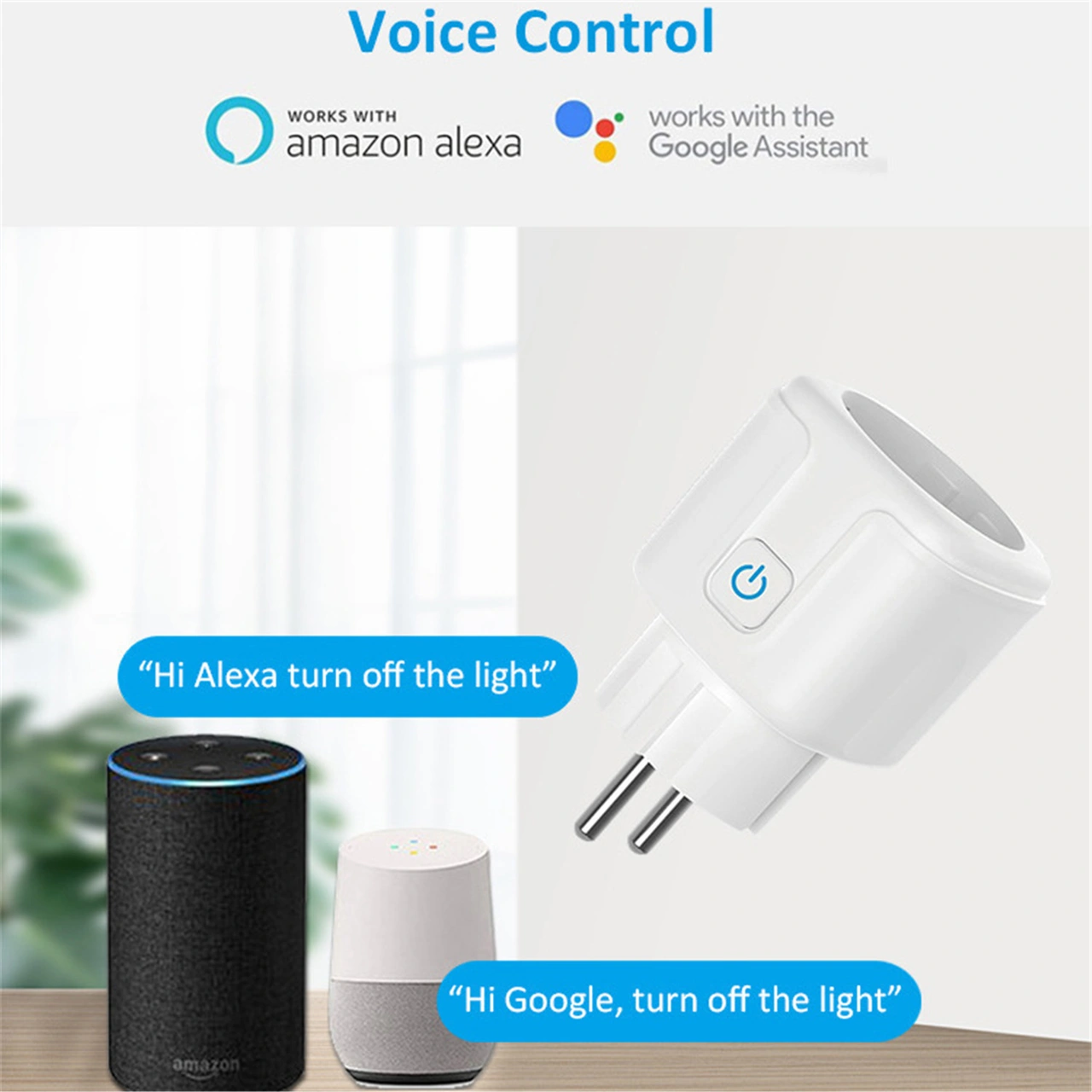 Moveevo Matter Protokolü Destekli Akıllı Prizi 16a - Wi-fi Bağlantısı, Çocuk Koruma, Google Home/amazon Alexa Uyumlu, 2000w Maksimum Güç Akıllı Priz