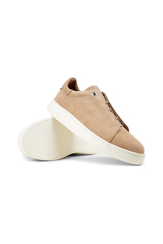 Deery Erkek Gizli Bağcıklı Hakiki Süet Bej Sneaker - 04444mbeje01