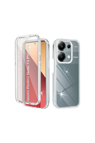 Teknomoda Xiaomi Redmi Note 13 Pro 4g Kılıf 360 Şeffaf Ön Arka Korumalı Şeffaf Silikon