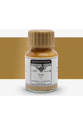 Rohrer&klingner Kaligrafi Mürekkebi Zeichentusche 29-airbrush-fırça-divit-sulu Boya 50ml-802-gold Çok Renkli
