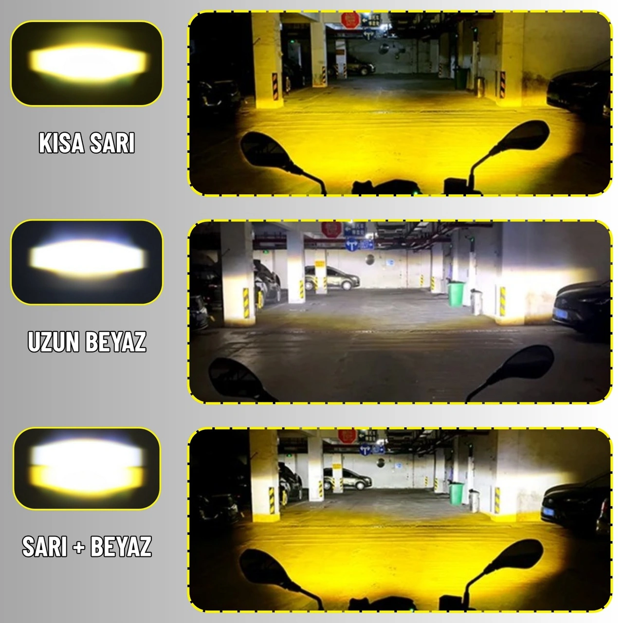Motosiklet Led Sis Farı Seti 5 Mod Yüksek Performans Kablo Kumanda Ve Ayaklı Set Kolay Montaj Lamba