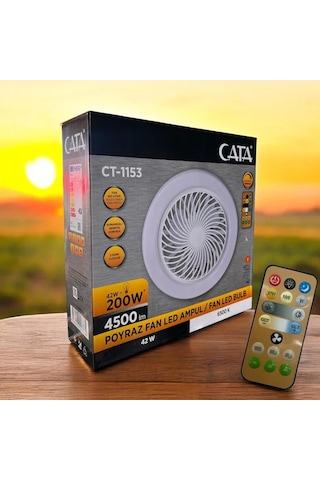 Cata CT-1153 E27 42 W 3 Renk Yanma Modlu Dimlenebilir Fan Led Ampul