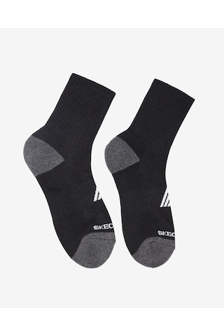 Skechers 6'lı Kadın Yarım Taban Destekli Crew Çorap Kadın Siyah Çorap S600318-001