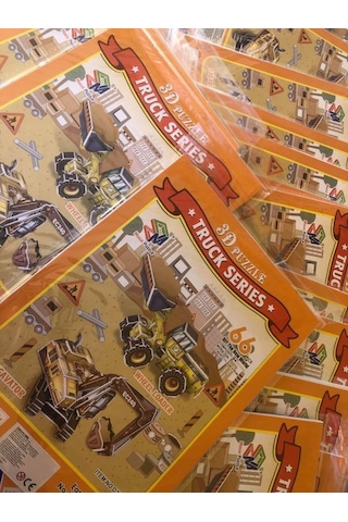 Excavator İş Makinesi 66 Parça 3d Puzzle - Truck Serisi Magic Puz