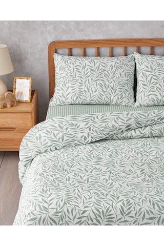 English Home Leaf Dream Kolay Ütülenir Tek Kişilik Çarşaflı Nevresim Takımı 160x220 Cm Yeşil Yeşil