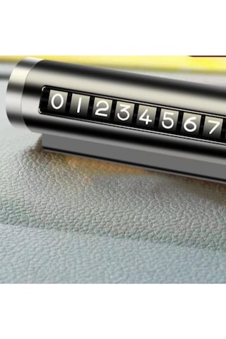 Alüminyum Kasa Çevirmeli Araç İçi Park Telefon Numaratör Park Numarası Parkmatik Araç Torpido Üstü Parktel Telefon Yazısı Kırmızı Onbnl 000 Açık Krem