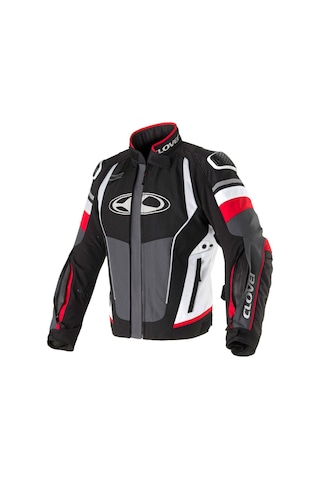 Clover Airblade-5 Korumalı Motosiklet Montu Siyah Beyaz Kırmızı