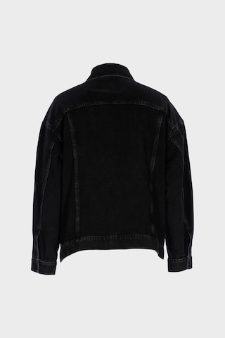 Antrasit Patı Düğmeli Oversize Jean Ceket C 4538-245 Antrasit