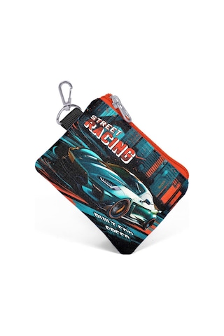 Coral High Kids Siyah Nefti Yarış Arabası Desenli Bozuk Para Çantası 21894 Antrasit