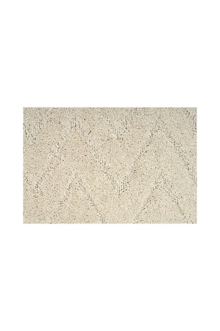 Raschel Carpet Moopy Oval Krem Bukleli Yumuşak Zikzak Dokuma Yolluk Halı Salon Halısı Lp6497 Krem Krem