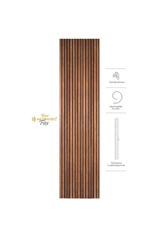Akupanel Flex 60x245 Cm Ceviz Renk Akustik Ahşap Duvar Paneli Ceviz