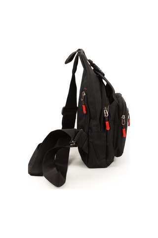 Tek Omuz Askılı Çapraz Kadın Erkek Motosiklet Kurye Sırt Omuz Göğüs Çantası Siyah Bodybag 2213 Siyah