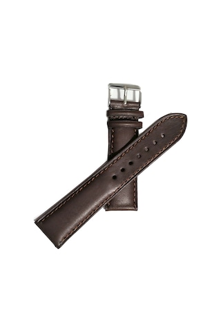 Hakiki Bombeli Kahverengi Dana Deri Saat Kordonu 22 Mm Kahverengi