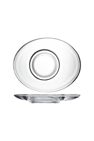 Paşabahçe 54381 Aqua Oval Çay Tabağı 6'lı Şeffaf