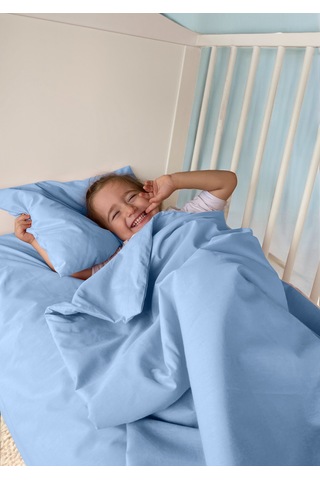 Joyous Mom Kids Akfil Bebek Nevresim Takımı Lastikli Çarşaf Dahil Takım Mavi