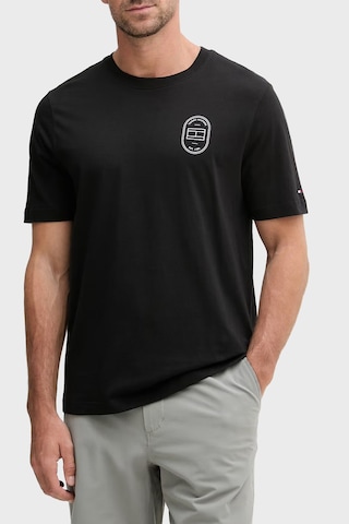 Tommy Hilfiger Baskılı % 100 Pamuk Regular Fit Bisiklet Yaka T Shirt Erkek T Shirt Mw0mw42364 Bds Siyah