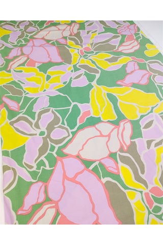 Yeşil Pembe Sarı Renklerde Çiçek Desenli Hafif Esnek Pamuk Poplin Benzeri Dokuma Kumaş Gömleklik & Elbiselik 130x320cm-12541 Yeşil,pembe,sarı