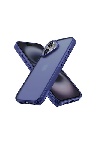 Apple Uyumlu iPhone 16 Kılıf Elegant Kapak - Lacivert - Legu-874977