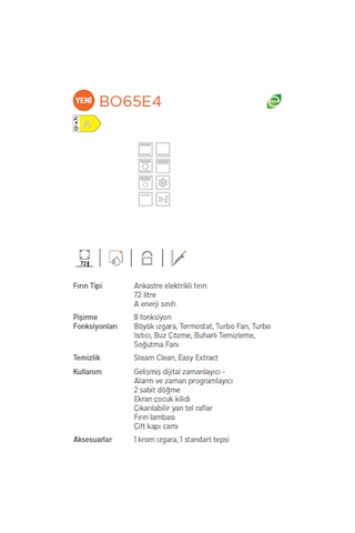 Silverline BO65E4W01 72 LT Ankastre Fırın