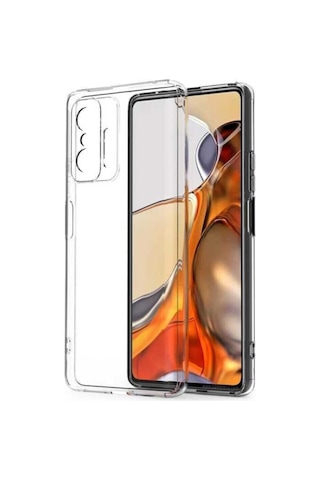 Xiaomi Mi 11t Pro Kamera Korumalı Premium Silikon Telefon Kılıfı + Tam Kaplayan Ekran Koruyucu Cam Turuncu