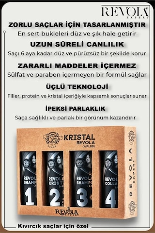 Revola Expert Kristal A Plus Saç Düzleştirici 4'lü Set 4x100 Ml