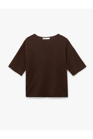 Koton Regular Fit Kısa Kollu Bisiklet Yaka Basic Tişört Kahverengi 6sak50197ek Kahve