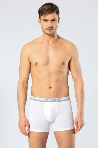 Cacharel 1338 Erkek 3'lü Likralı Uzun Paça Boxer-beyaz&siyah&gri Gri