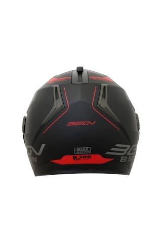 Beon B700 Çene Açılır Kask Kırmızı - Mat Siyah