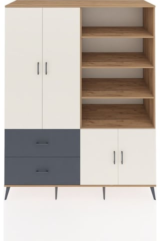 Kronos Gardrop 7 Raflı 2 Çekmeceli Tek Askılı 176x59x221 Çam-aytaşı/antrasit Aytaşı/antrasit