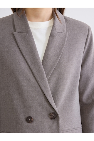Lcwaıkıkı Classic Kahverengi Kruvaze Yaka Kadın Blazer Ceket