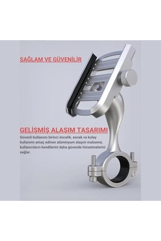 Alüminyum Gidon Sıkıştırmalı Motosiklet Telefon Tutucu Scooter Bisiklet Telefon Tutucu Sarsılmaz