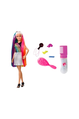 Barbie-Barbie Gökkuşağı Renkli Saçlar Bebeği