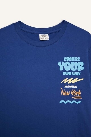 Defacto Erkek Çocuk Bisiklet Yaka Baskılı Kısa Kollu Tişört F0179a825smın176 İndigo