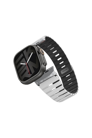 Watch Ultra 49mm Skinarma Gemini Serisi Tpu Magnetik Silikon Kordon Beyaz-siyah Beyaz - Siyah