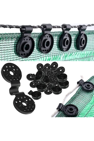 Vkemall Plastik Güneşlik Ağ Sabitleyici Klip - 50 Adet Siyah, Hava Dayanıklı, Kolay Kurulum, Çiftçi Bahçe Tarım Ağları İçin