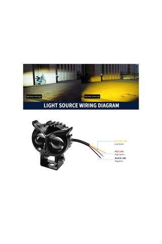 Suofeng Motorcycle Led Yardımcı Farları, 12-85v, Ip65 Su Geçirmez, Beyaz+sarı Işık, 2 Adet, Aluminyum Gövde, Kolay Kurulum
