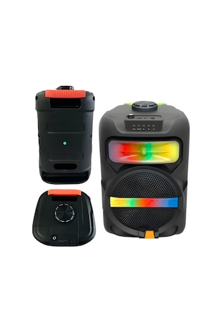 Pl-4361- Platoon 25w 8 İnç Bluetooth Hoparlör Usb Flash Müzik Rgb Işıklı Karaoke Mikrofonlu