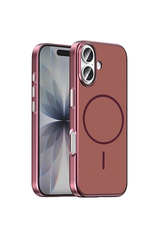 Apple iPhone Uyumlu 17 Kılıf M-safe Şarj Özellikli Zore Lora Pc Kapak - Mürdüm