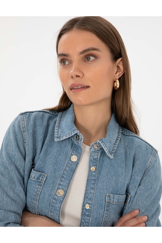 Pierre Cardin Kadın Açık Mavi Gömlek Jean 50314086-vr003 Açık Mavi