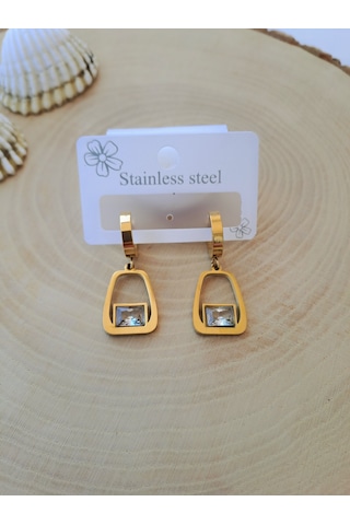 Dali Shop Sallantılı Zirkon Taşlı Çelik Küpe