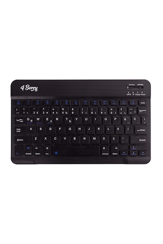 Kablosuz Klavye Mouse & Stand Seti + Telefon Standı Siyah