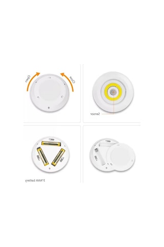 Wellhise L01 Pilli Sensörlü Spot Lamba Dolap Altı Dolap İçi Spot Enerji Sınıfı A 10 Parça Siyah