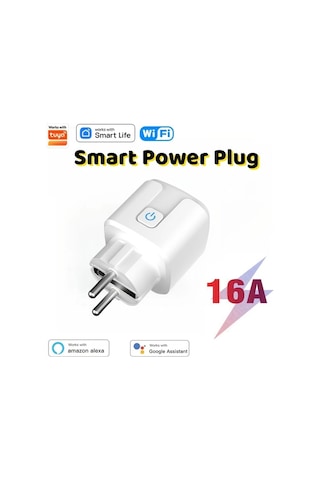 Motion003 Beyaz Wifi Tuya Akilli Fies Smart Life Uyumlu 16a Ses Kontrollu Akilli Priz Alexa Uyu